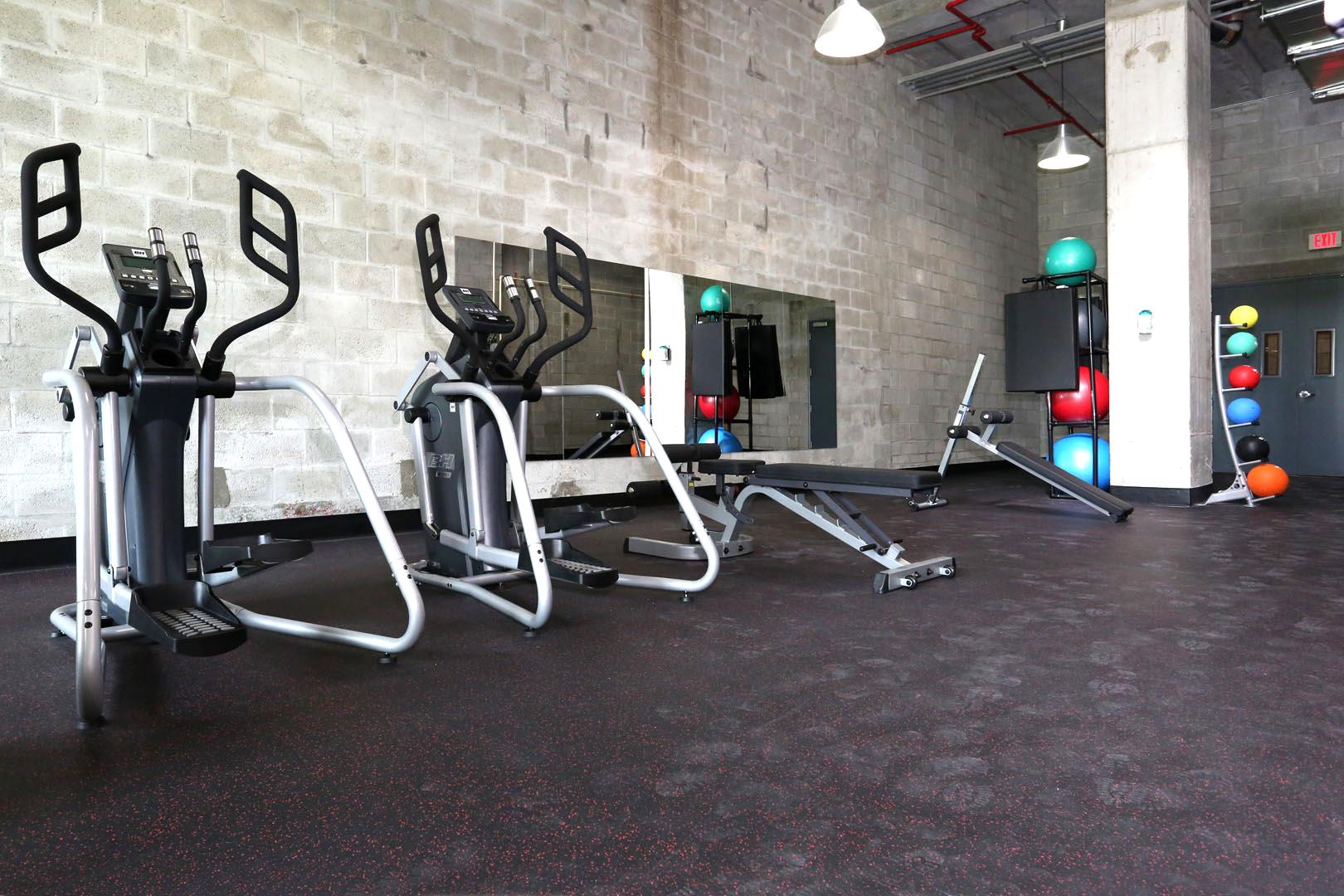 Gym with essential exercise machines